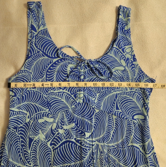 Z Supply Dark and Light Blue Floral Wave Patterned Maxi Dress - Picture 10 of 11